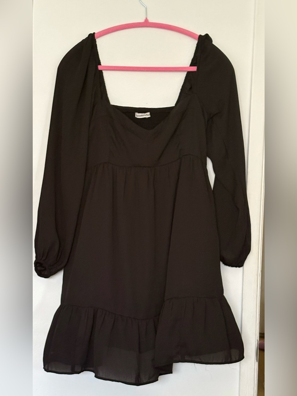 Abercrombie & Fitch Black Long-Sleeve Mini Dress